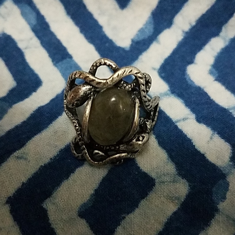 Natural Moonstone Stone Snake Ring